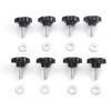 8 Hardtop Quick Removal Bolts Thumb Screws Compatible Wrangler 2007- Black