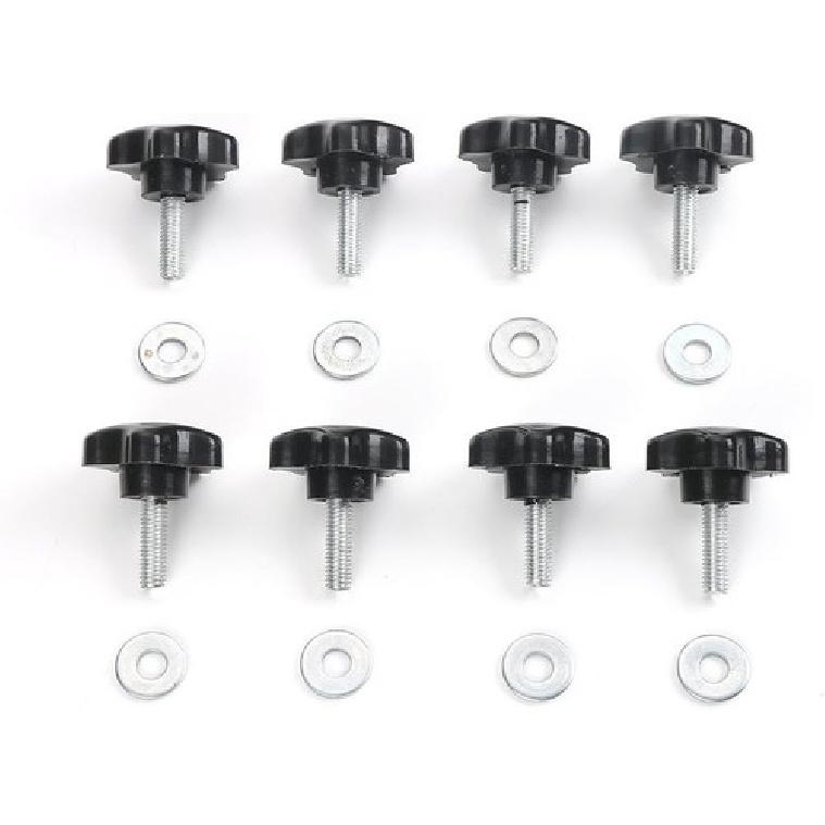 8 Hardtop Quick Removal Bolts Thumb Screws Compatible Wrangler 2007- Black