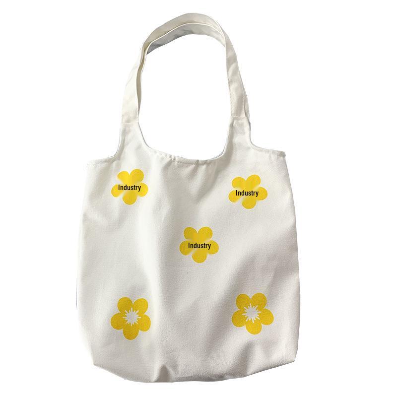 Hyuna Floral Canvas Tote Bag - Women's Single Shoulder, Japanese & Korean Style, Fresh Literary Ins Vest Bag