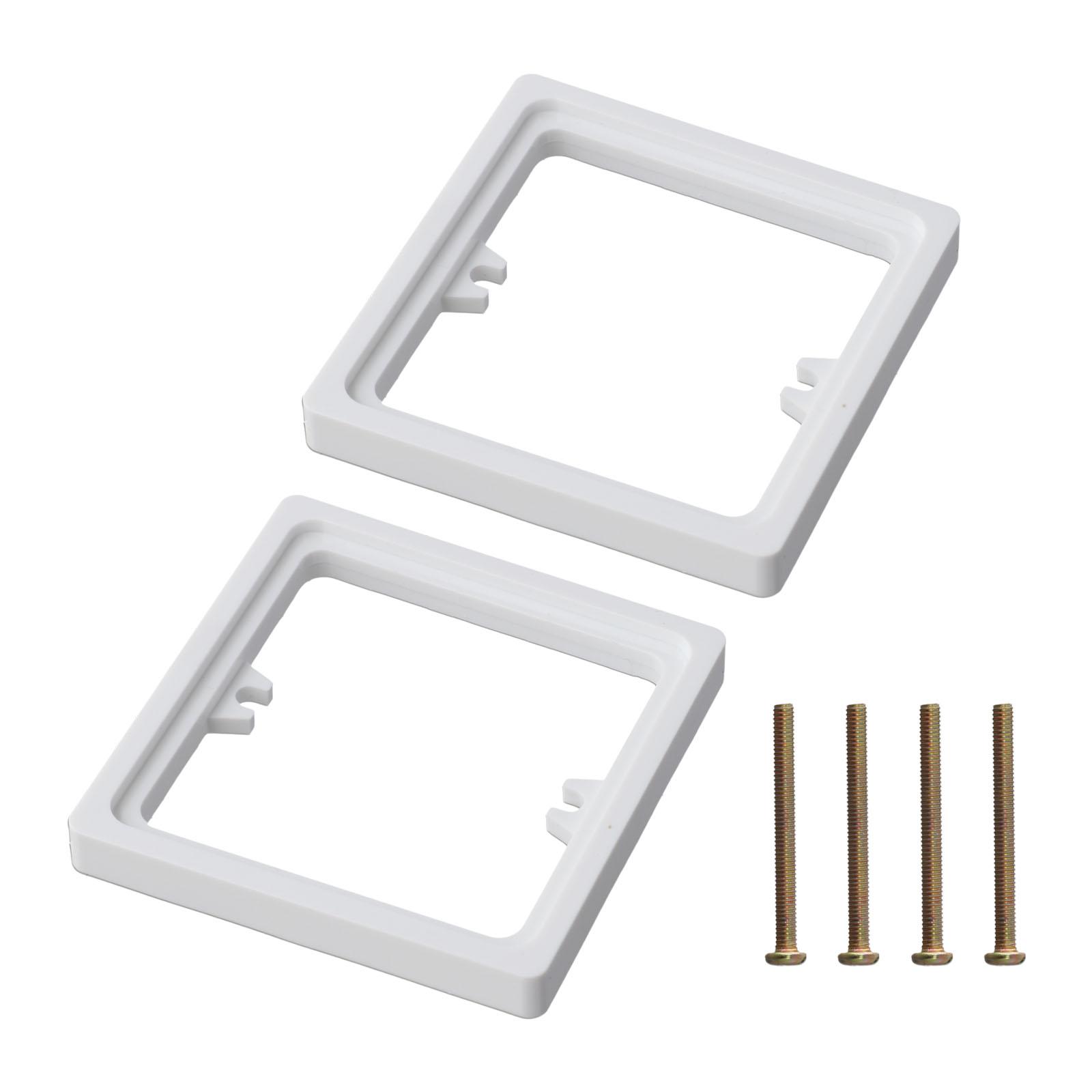 Square Spacer for Deepening Single Socket 10MM Height 2pcs with 4 Screws White