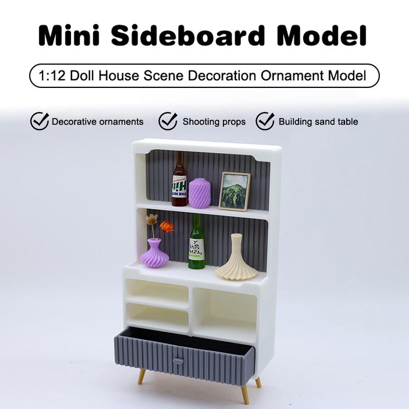 Armário Miniatura para Casa de Bonecas Prateleira de Armazenamento Modelo Móveis de Simulação para Casa de Bonecas Brinquedos Decoração Adereços de Construção de Micro Cena
