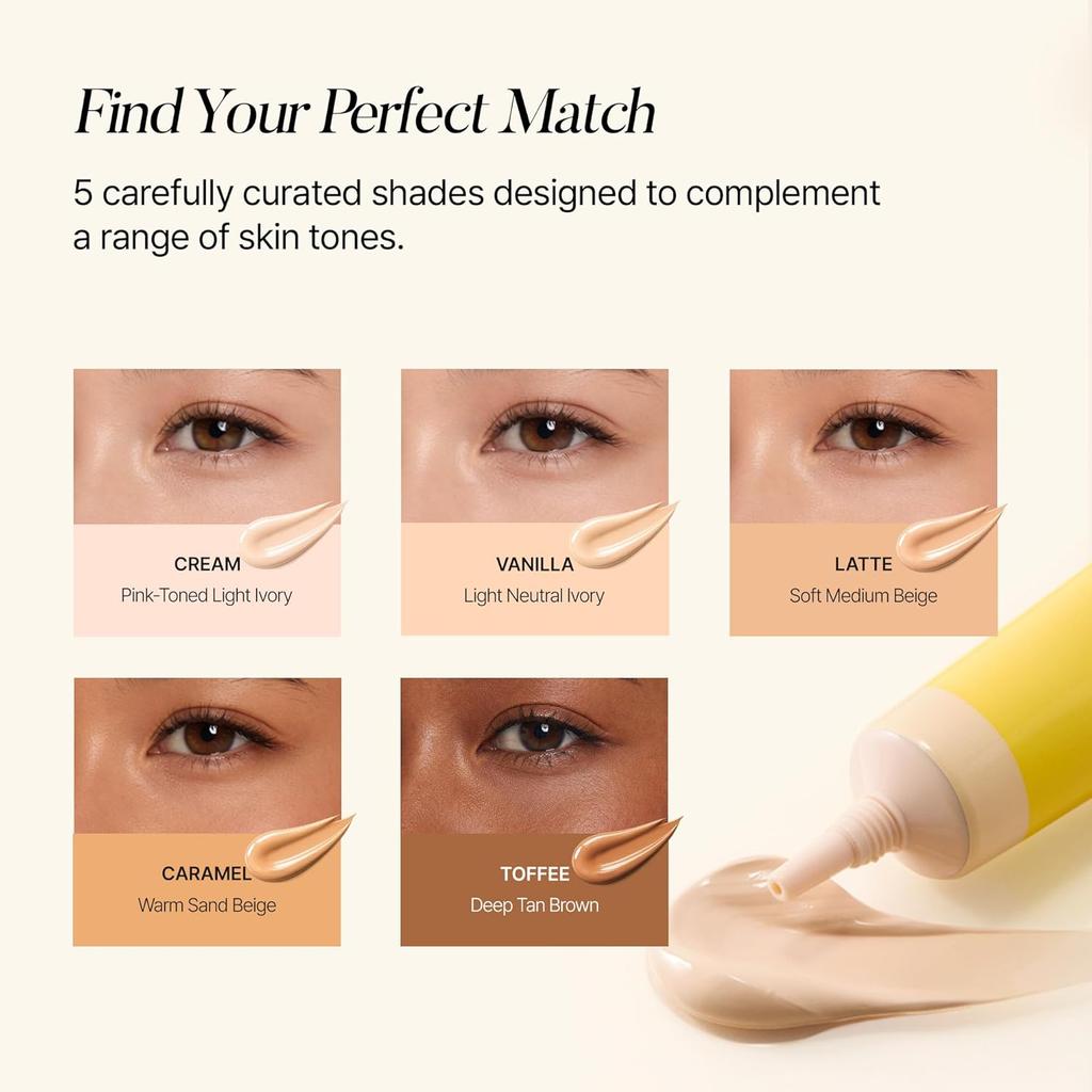 shaishaishai BANANA PDRN Conceal - Hydrating Under Eye Cream & Dark Circle Coverage, Advanced Formula with PDRN + Ectoin, Non-Sticky (Caramel)