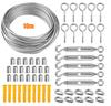 10/15/20M Stainless Steel Cable Rope Kit Heavy Duty 304 PVC Coated for Garden Balcony Railing Farm Fence Tent Outdoor Wire Rope