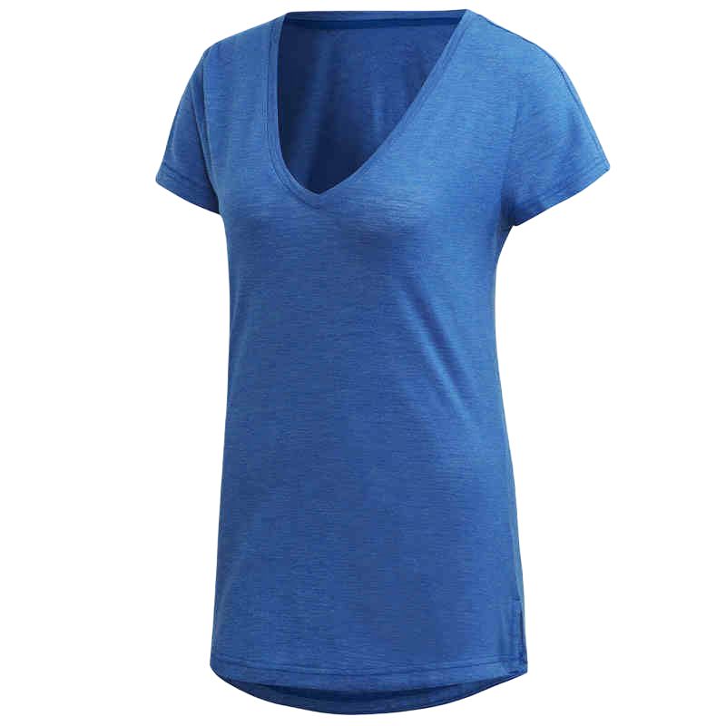 Adidas T Shirts Women s Blue V Neck Moderate Other DZ8663 160/84A/S