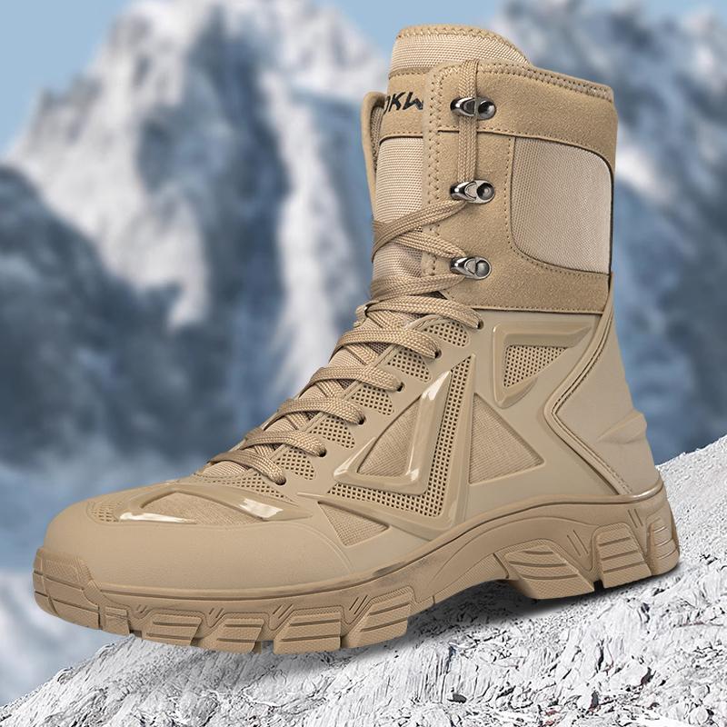2026 New Men s Tactical Shoes, Combat Boots, Training Straps, High Top, Large Outdoor Hiking Boots, Sizes 38-48 38