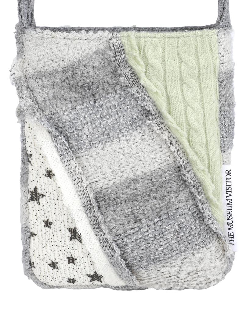 Themuseumvisitor Patch Work Mini Cross Bag (Light Gray)