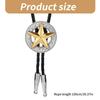 Vintage Metal Star Badge Pendant Cowboy Bolo Tie Western Faux Leather Rope Necktie Jewelry Shirt Collar Chain Necklace