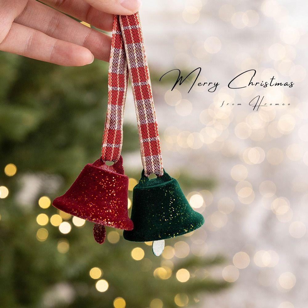 6pcs Iron Christmas Chime Bells Ornament Retro Xmas Tree Hanging Bells New Year Home Ornament