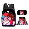 Classic Funny Friday Night Funkin 3D Print 3pcs/Set Pupil School Bags Laptop Daypack Backpack Inclined Shoulder Bag Pencil Case