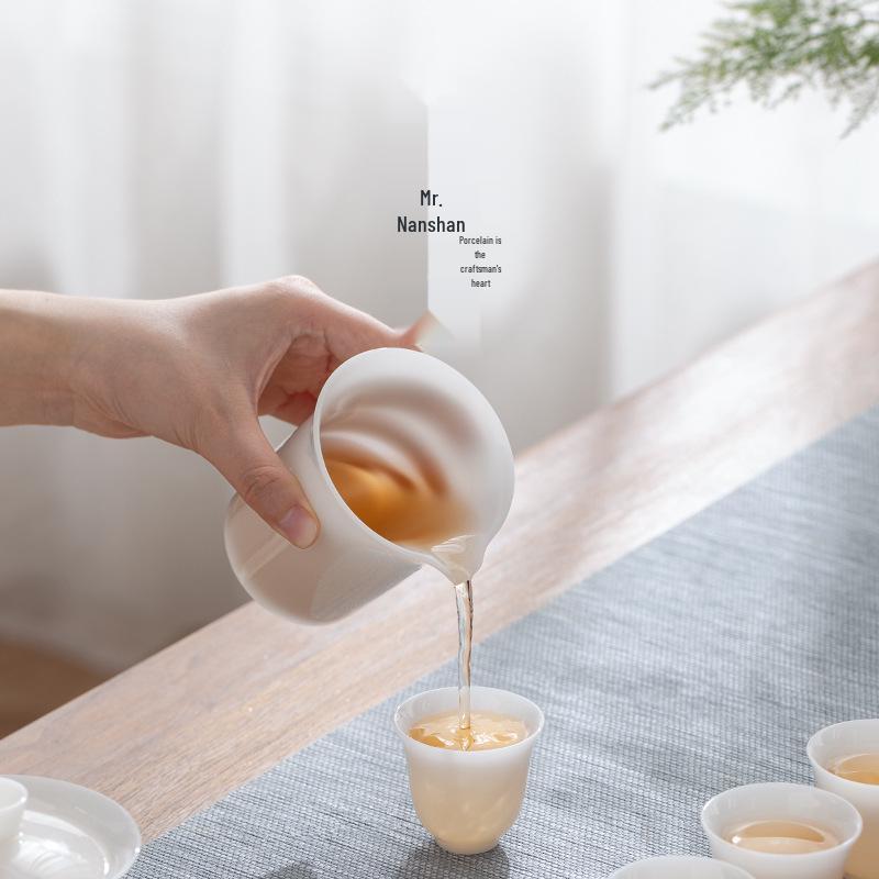 Nanshan Yaoguang 9-Piece High-End Ice Jade Dehua Porcelain Kung Fu Tea Set