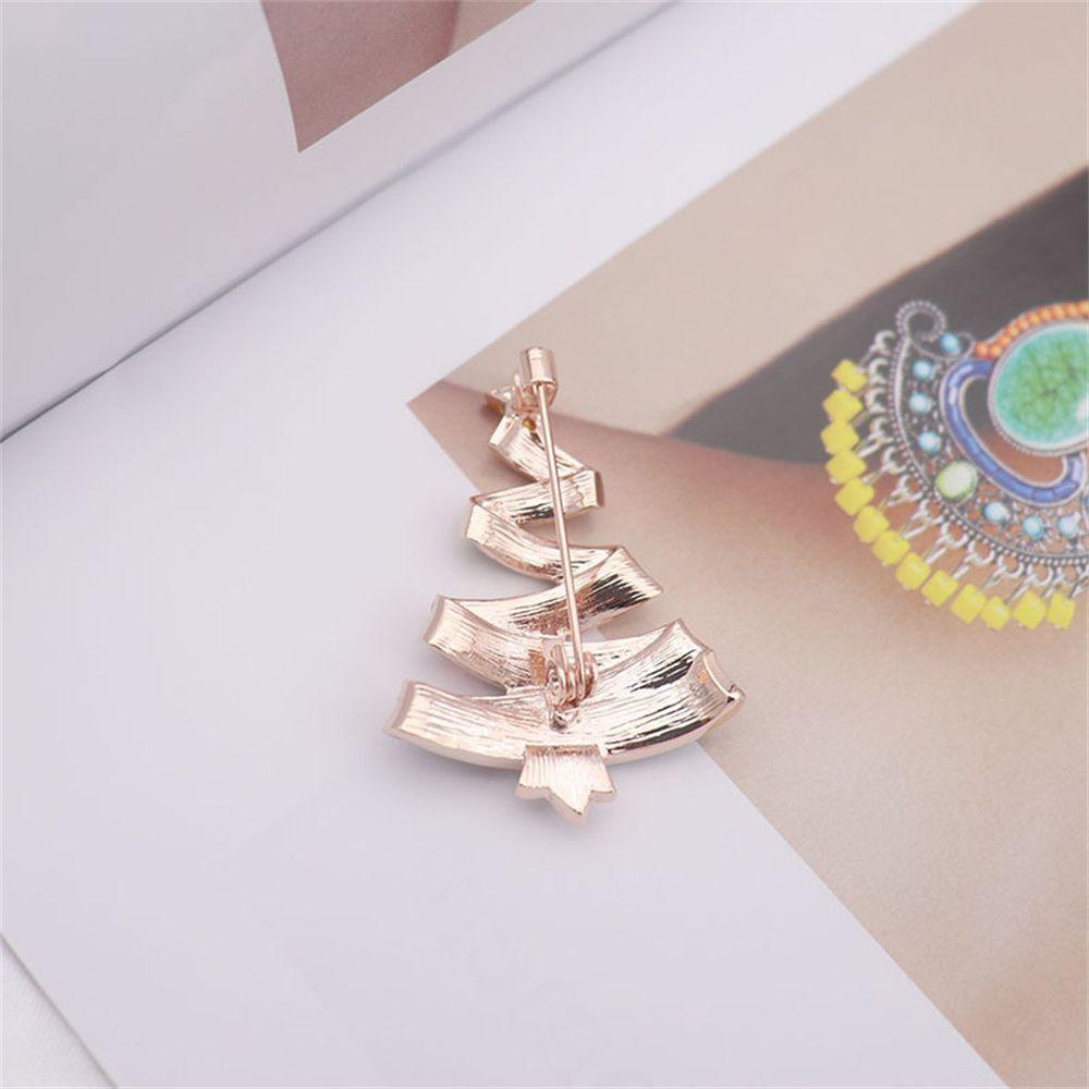 Alloy For Women Scarf Buckle New Year Tree Brooch Christmas Tree Brooches Rhinestone Santa Claus