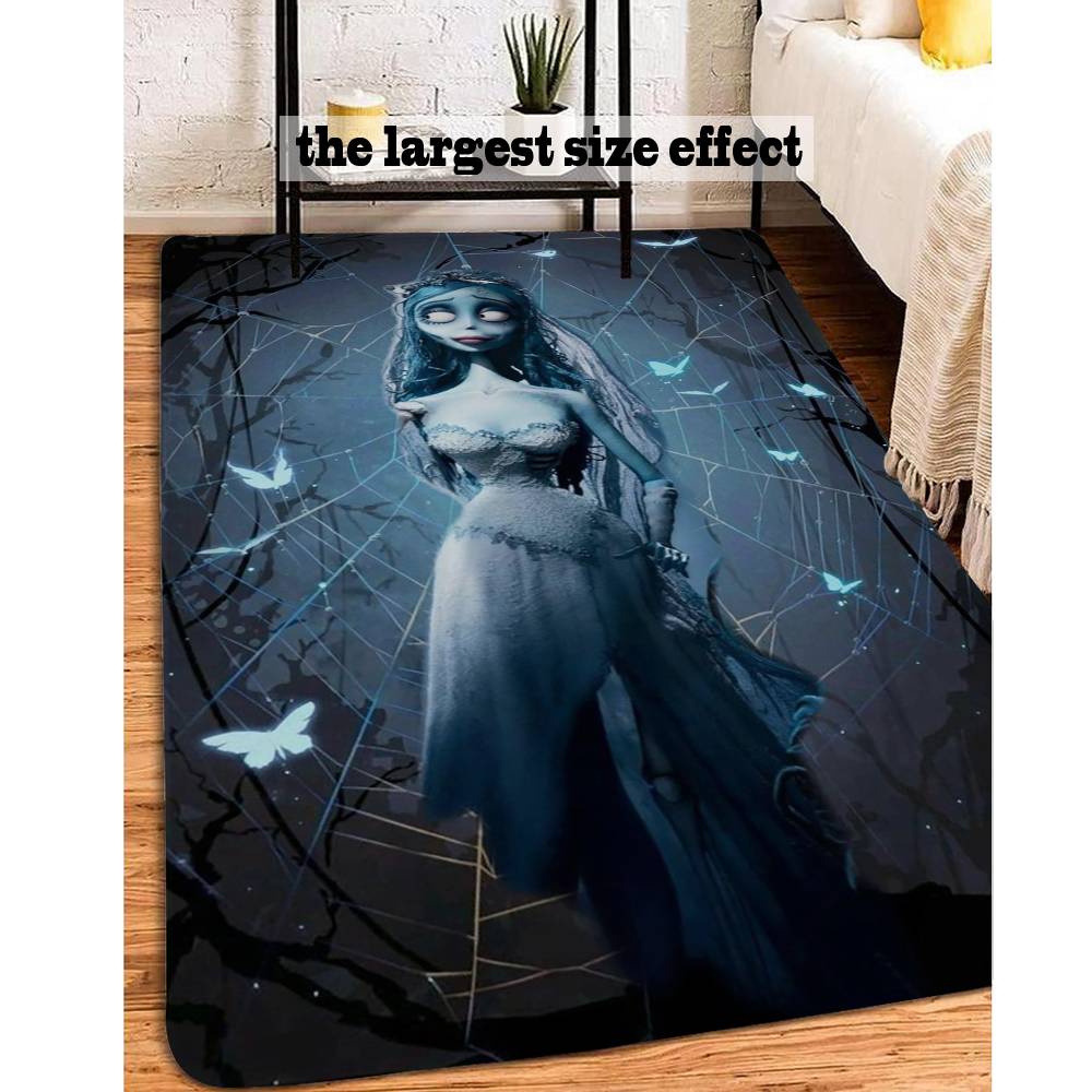Tappetino per Porta Cartone Animato Sposa Cadavere Lavabile Antiscivolo Tappetino per Area Soggiorno Divano Sedie Tappeto da Ingresso Tappeto per Area Cucina