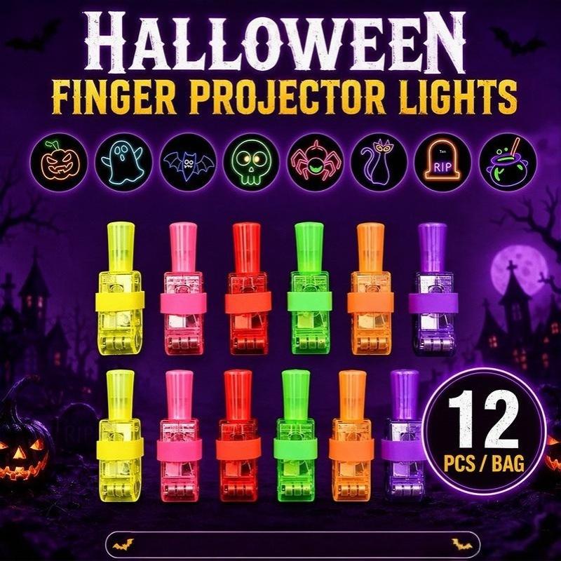 12Pcs Halloween Led Finger Lights Neon Party Favors Glow In Dark Rave Party Supplies Goodie Bag Stuffers Prizes