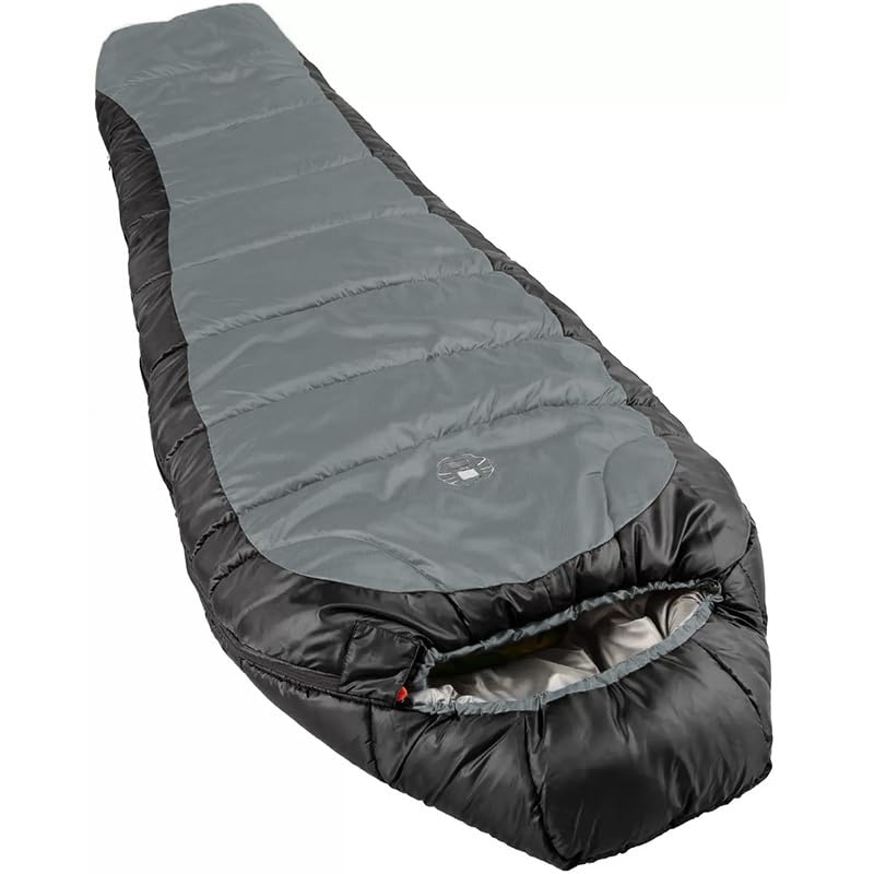 Coleman North Rim Sleeping Mummy with Storage Adult 208 X 81 Bag, Style, Pouch, -18°C/-22°F, Winter, Size, Cm, Black/Gray [Used]