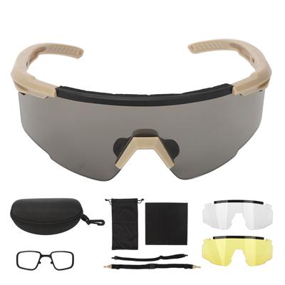Okulary strzeleckie zapobiegające parowaniu Ochrona przed UV Okulary wojskowe z ramką na okulary korekcyjne do jazdy konnej, narciarstwa