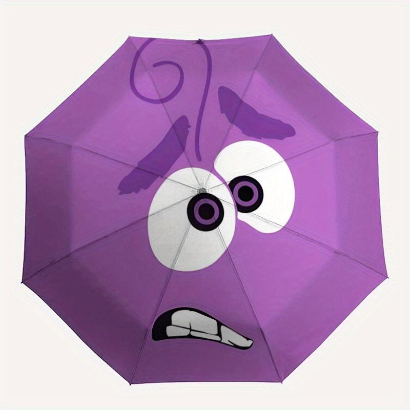 

1pc Fear, Inside Out Automatic Umbrella , Compact Folding Design - Heavy-Duty 8-Rib, Lightweight Portable Umbrella for Women/Men yy250801001