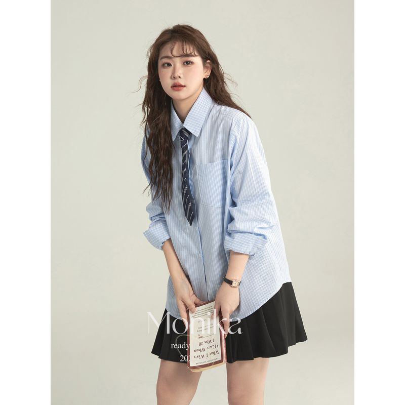 

Oversized Knit Vest Slimming V Neck Two-Piece Shirt Shirt XL