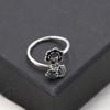 Adjustable Open Ring Women Men Vintage Style Plated Copper Geometric Lotus Flower Design Statement Jewelry Gift