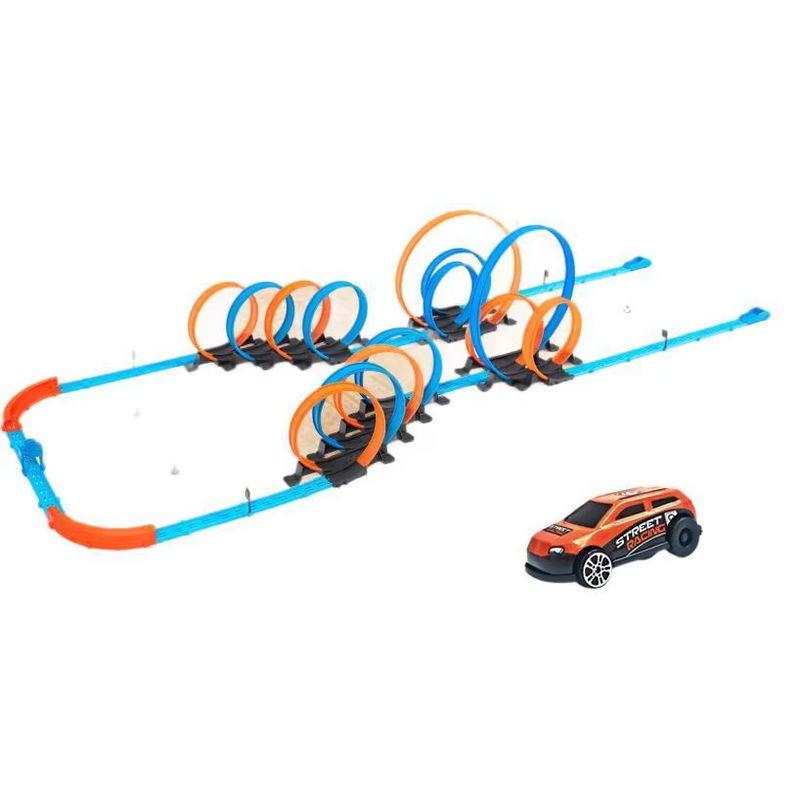 High Speed Surround Rail Car Toy Racing Track Splicing Track Rebound Car Kids Diy Assembled Gravity Slide Educational Toys Gifts