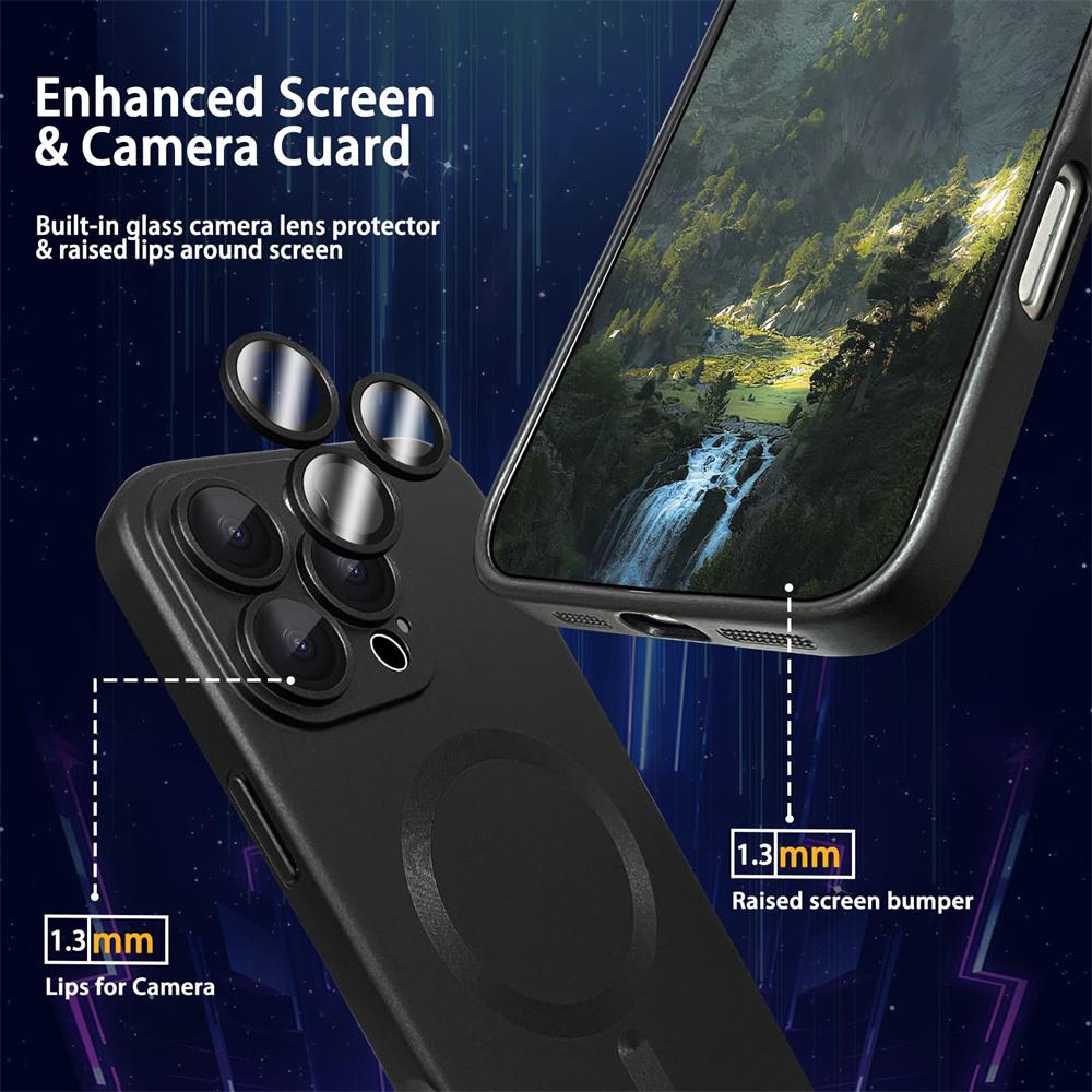 Für Magsafe Linsenschutz Matte Rutschfeste Handyhülle Für IPhone 16 15 14 13 12 11 Pro Max Plus Magnetische Kabellose Ladehülle