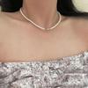 Elegant Freshwater Pearl and Shell Bead Women's Necklace - High-End Design Choker and Clavicle Chain