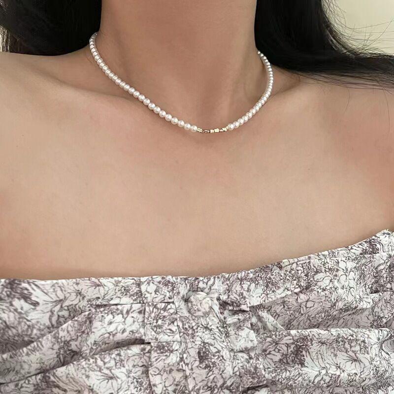 Elegant Freshwater Pearl and Shell Bead Women's Necklace - High-End Design Choker and Clavicle Chain
