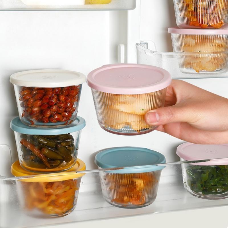 1/4Pcs 200Ml Glass Storage Jars Transparent Thicken Glass Storage Containers Multifunction Fresh-Keeping Mini Clear Jars Kitchen