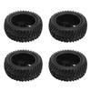4PCS RC Car Wheels Pentagram Designed Rubber Plastic RC Car Tires Set for 1/16 Car Models Replacement Black