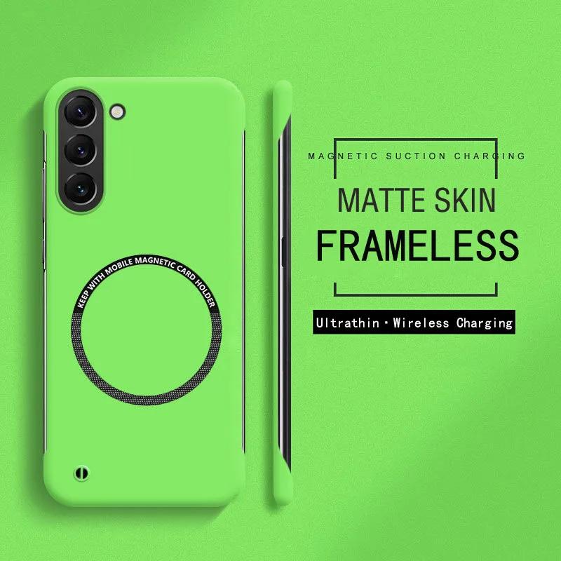 

For Magsafe Slim Case Samsung Galaxy S26 Ultra S25 FE S24 S23 Plus A57 A37 A56 Frameless Magnetic Wireless Charging Hard Cover for A57