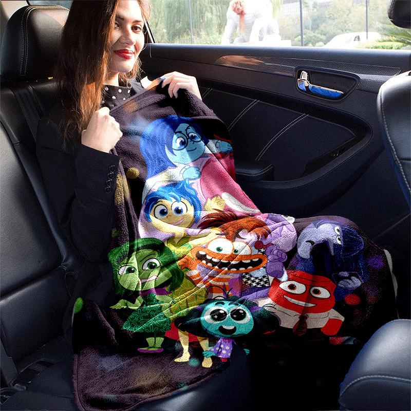 1pc Inside Out Printing Blanket - Soft, All-Season Throw for Office Blanket,  | Personalized Gift with Adorable Cartoon Design