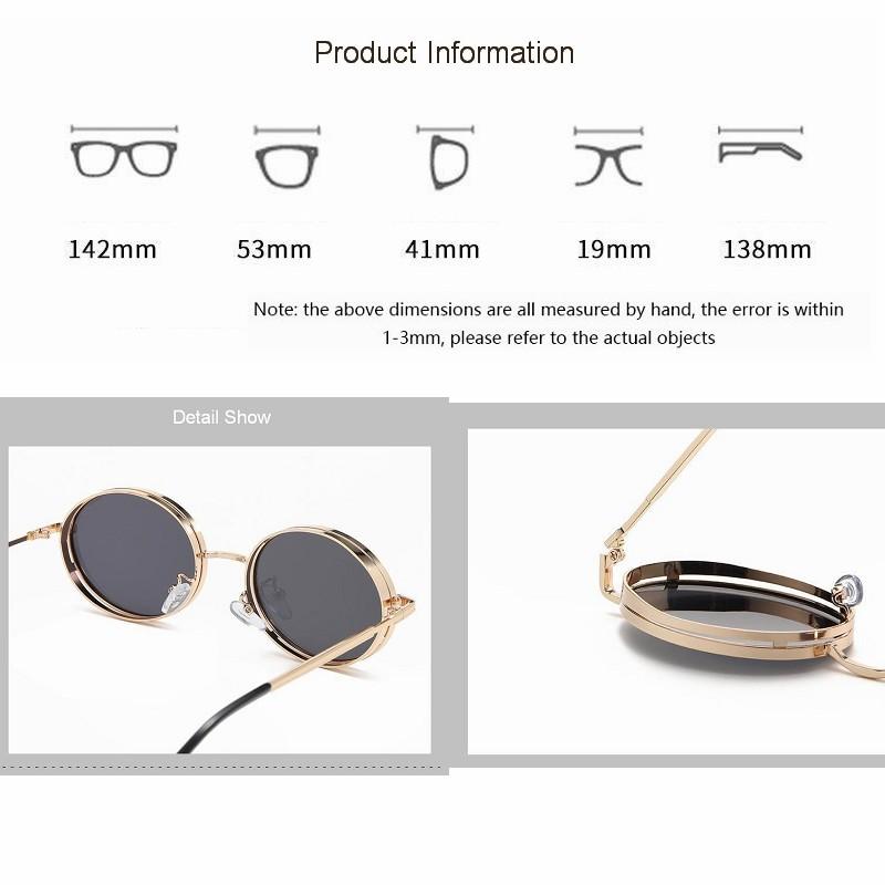 Oval Steampunk Sunglasses For Women Retro Sun Glasses Male Female Brand Designer Metal Frame Eyewear Lentes De Sol Mujer