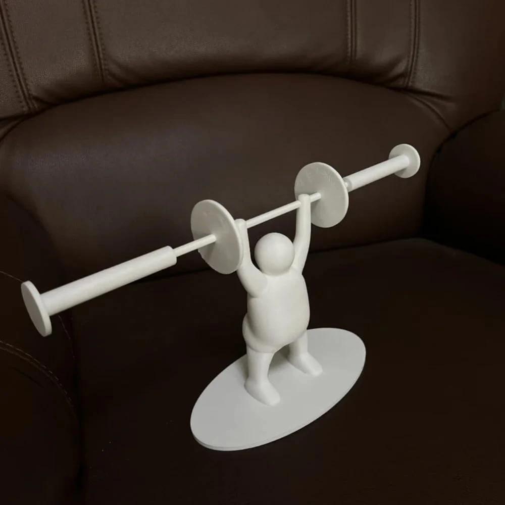 Funny Toilet Paper Shelf 3d Printing Weightlifting Figurine Napkin Rack Home Decor Organizer For Tissue Rolls Wipes Towels