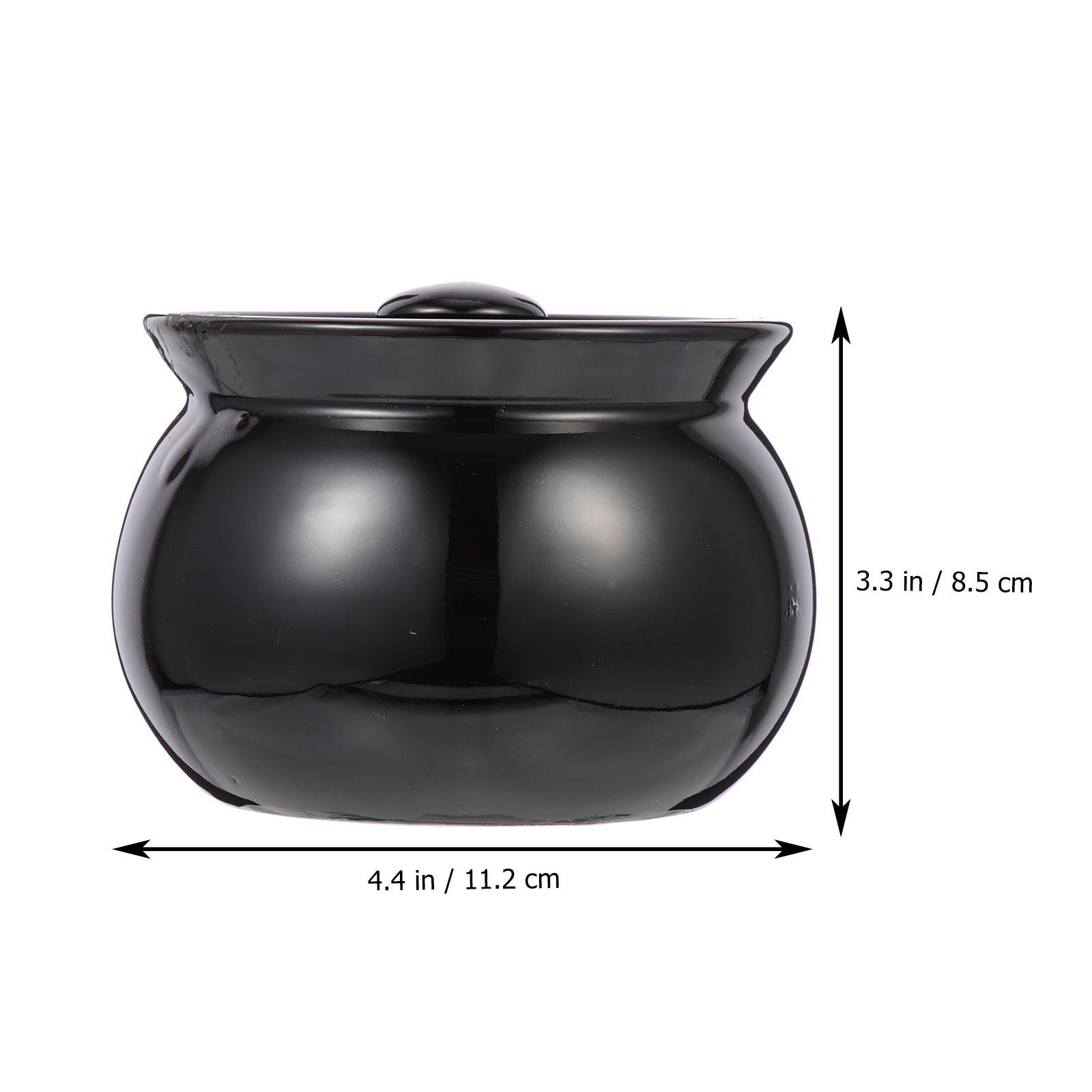 

Ceramic Soup Bowl Steaming Pot For Home Kitchen Stewed Soup, Heat Resistant Cooking Container, Multi-Function чорний