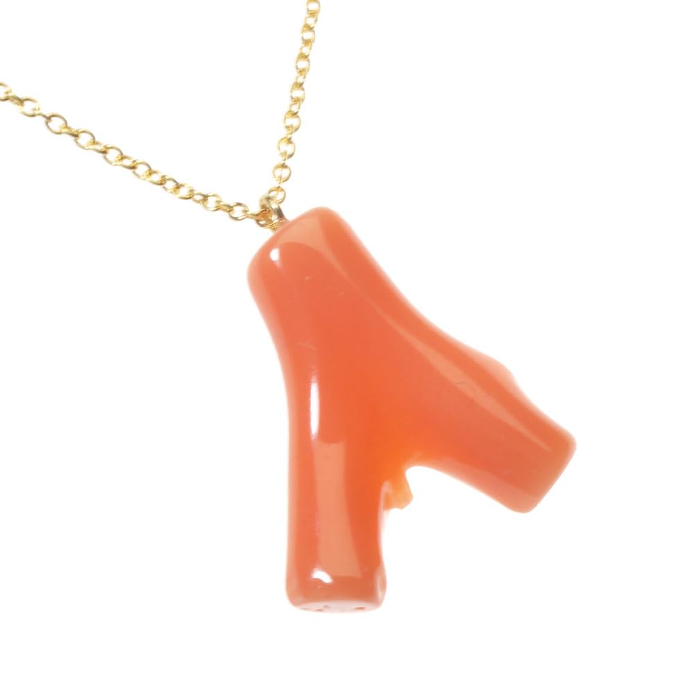 Undyed pink garnet coral branch pendant necklace.