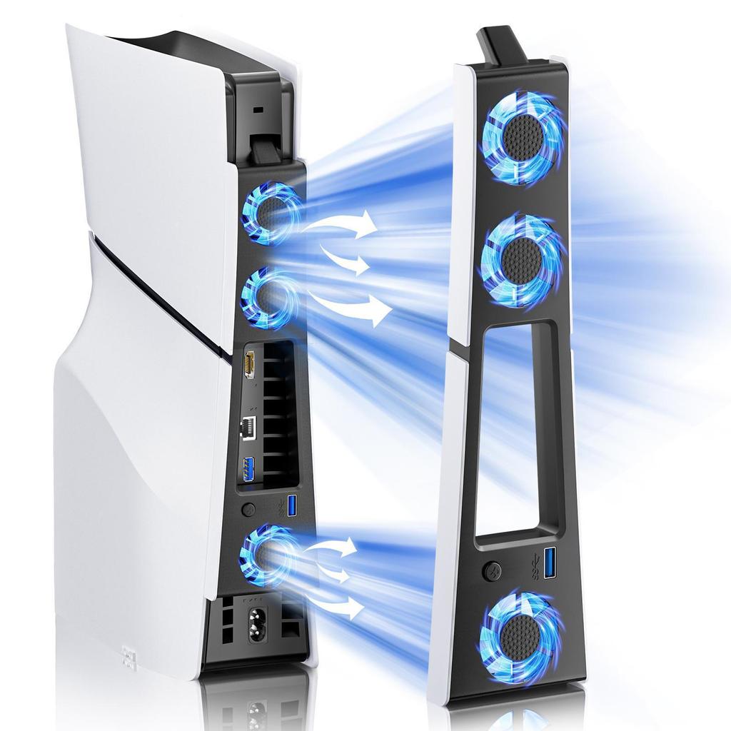 Ventilator din spate al consolei PS5 Slim: Radiator subțire pentru controlul temperaturii și răcire.