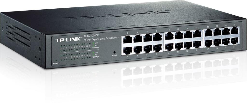 Easy Smart Switch 24 portos Giga kompatibilis a Management Funkcióval Fém ház TP-Link 10/100/1000Mbps TL-SG1024DE