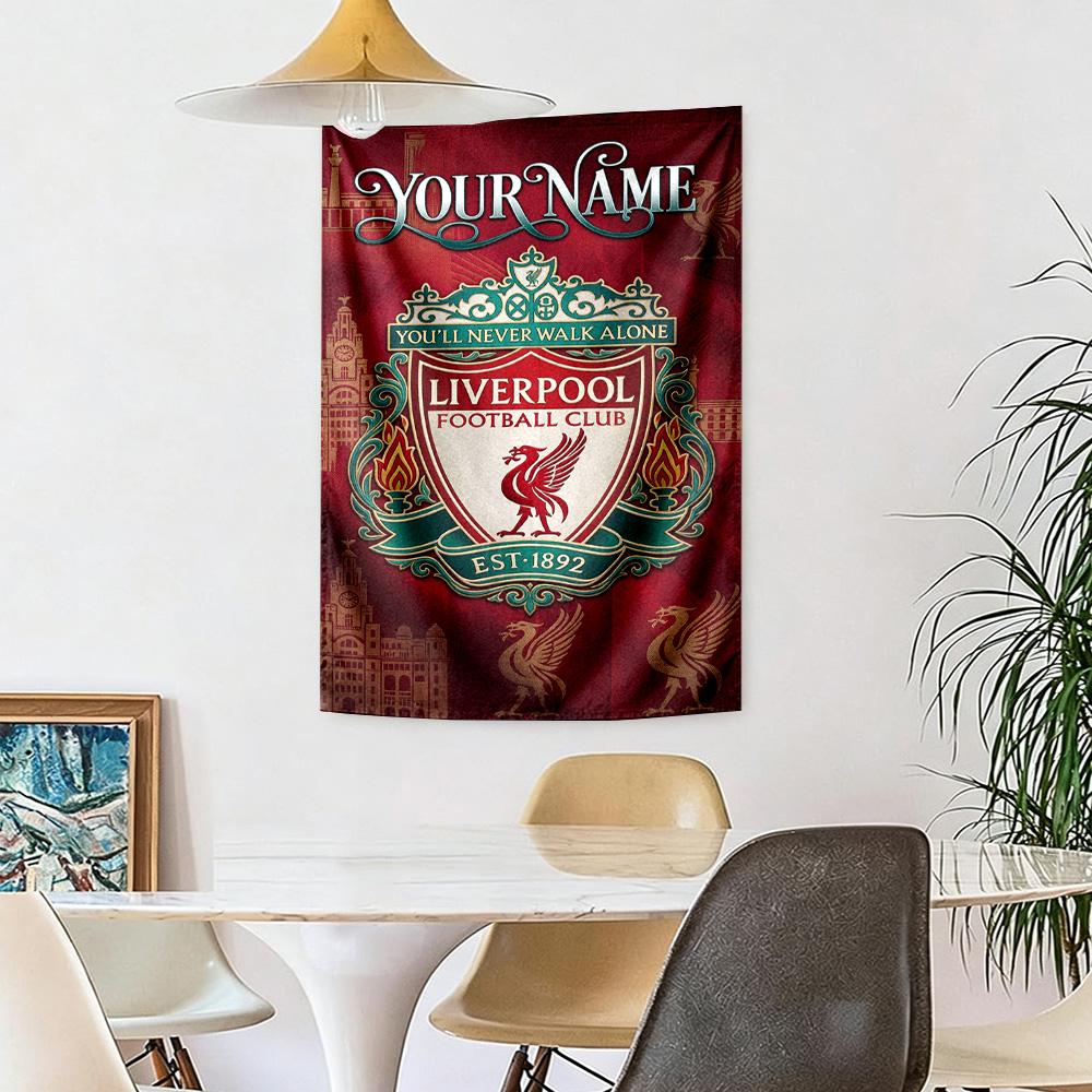 Liverpool Fc Custom Your Name Wall Decor Tapestry Art For Pet Memorial Birthdaywedding Party Backdrop Family Gift