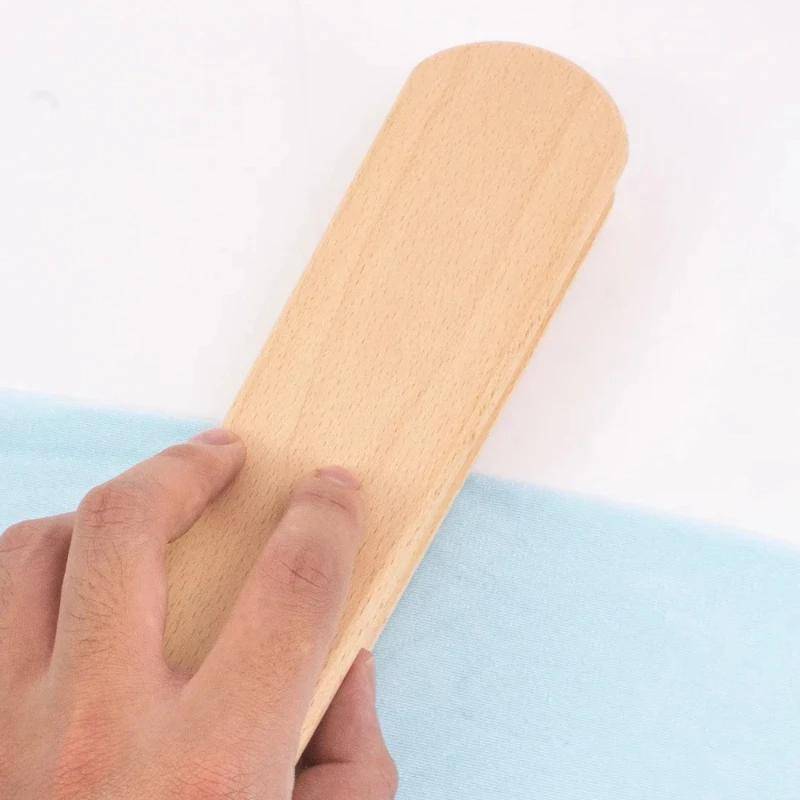 Multi-Purpose Beech Wooden Tailors Clapper Professional Double Sided Pressing Pad for Quilting Sewing Ironing Fabric Accessories
