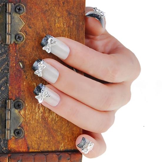 10 Pcs 3D Nail Art Bow Tie Rhinestones Glitters DIY Decorations Beauty Tool