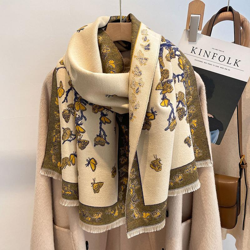 Luxury Cashmere Women Scarf Winter Animal Print Scarve Pashmina Mujer Female Foulard Bufanda Blanket Shawl Echarpe Pareo