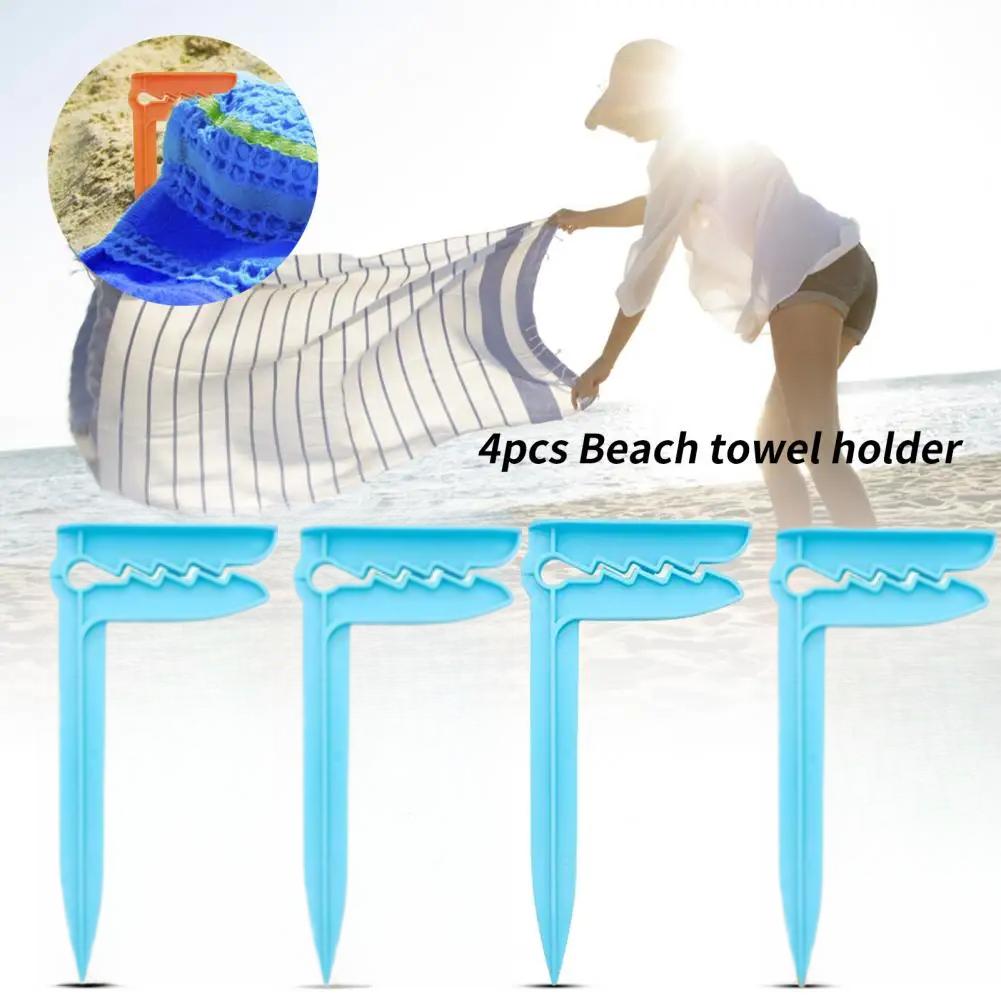 4Pcs/Set Beach Towel Clip Camping Mat Clip Outdoor Decorative Clothespins Sheet Holder Towel Clamp Clothes Pegs Tent Clips