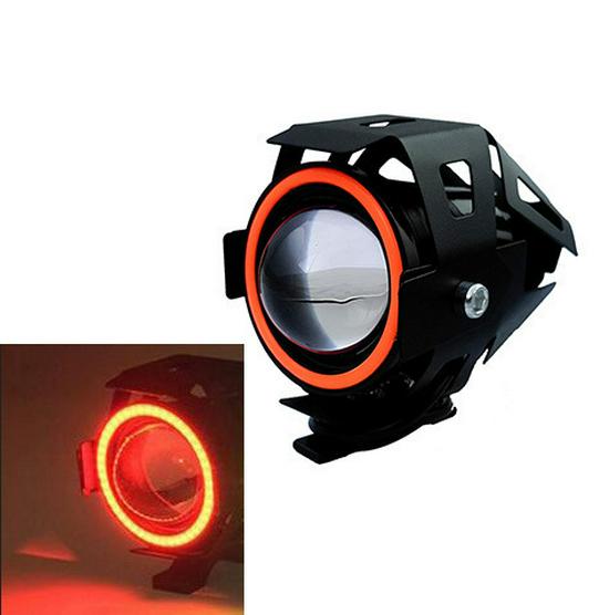 Universal U7 LED Motorcycle Spotlight with Super Bright Laser and Angel Eye Flashing Headlight