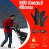 USB Rechargeable Heating Gloves Outdoor Snowboard Gloves Touchscreen Winter Thermal Gloves for Snowboarding Motorcycle Riding 