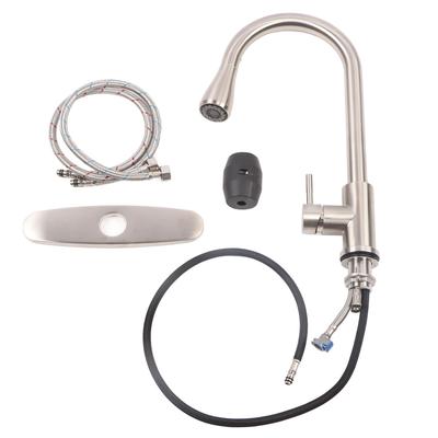 Kitchen Faucet with Pull Down Sprayer 304 Stainless Steel Three Modes Single Handle Sink Mixer Tap