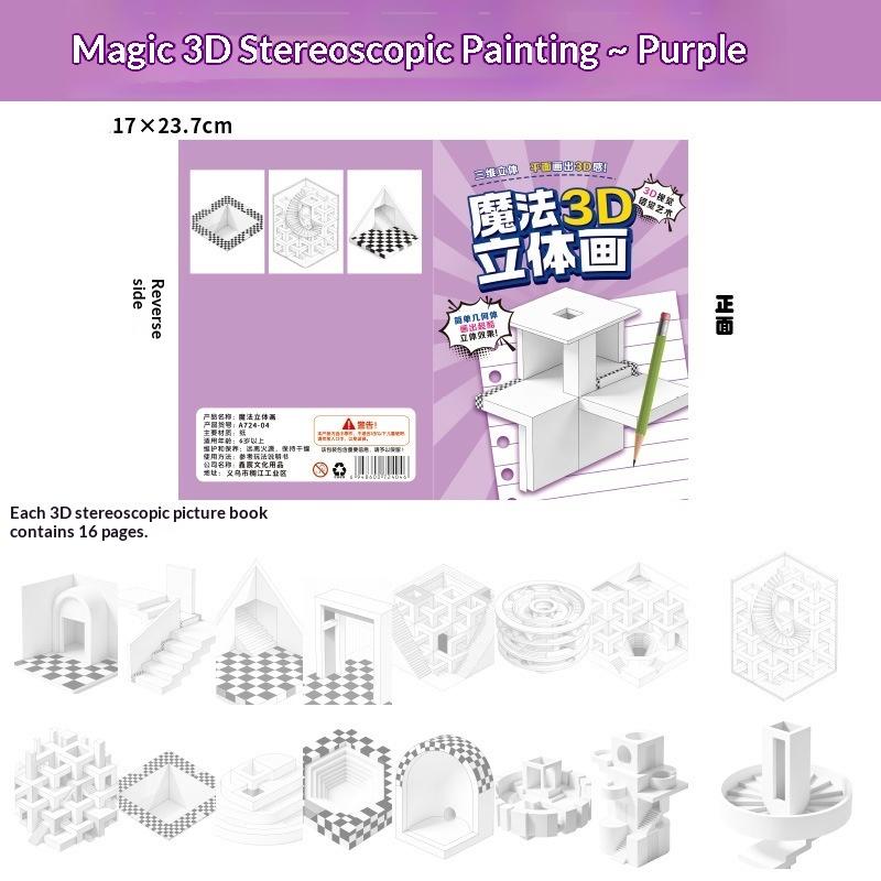 Magic 3D Stereo Drawing Pad Kids Educational Doodle Sketchbook Funny Graffiti Painting Notebook Children Art Creativity