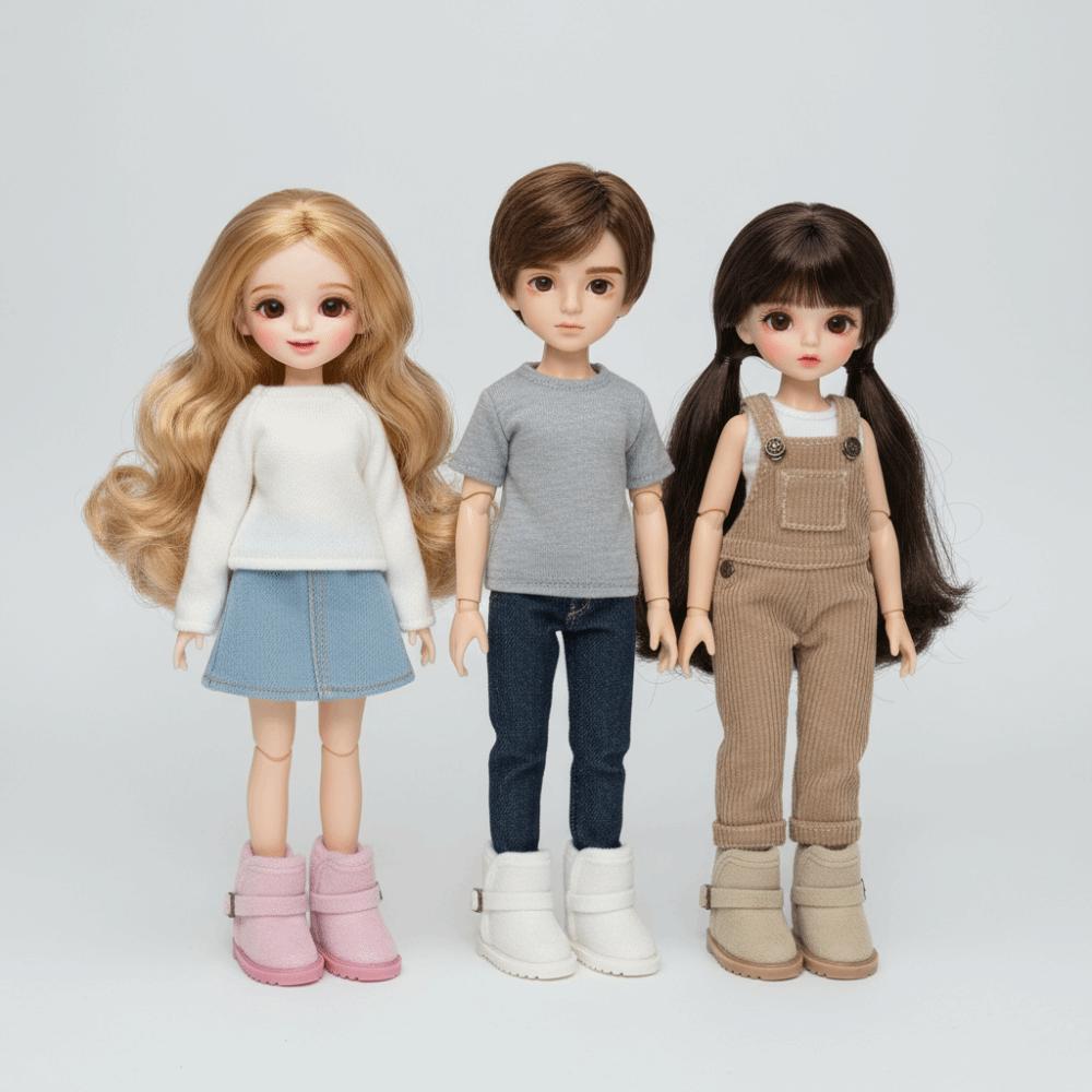 1 Pair Warm 1/6 Bjd Doll Snow Boots Plush 20cm Doll Snow Boots 1/6 Bjd Doll Winter Shoes Children