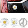 Insignă Metalică cu Logo Floare Margaretă pentru Mașină: Autocolant Decorativ Scratch & Coadă Aleatorie