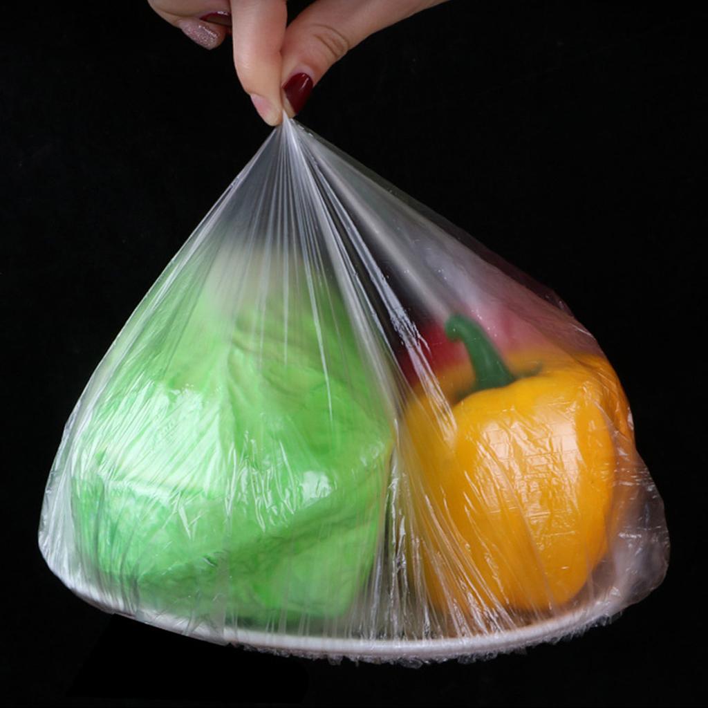 Disposable Food Wrap Cover Transparent High Elasticity Stretchable for Storage Containers100PCS