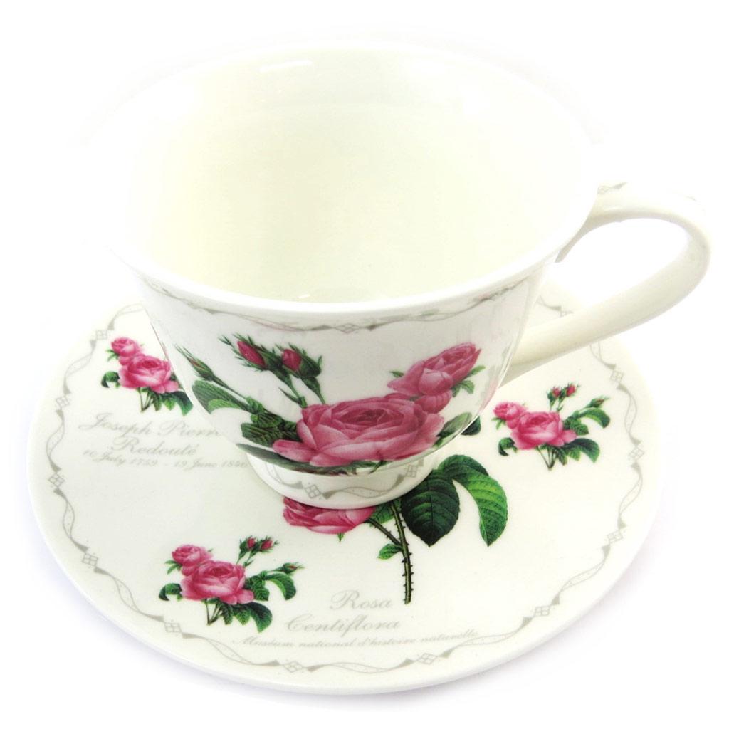 Les Trésors De Lily [N3668] - Cup + Saucer 'Rosa Romantica' Ivory Pink