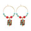 Original Handmade Nepalese Earrings Tibetan Niche Personality Earrings Female Exotic Xizang Retro Earrings